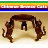 Free download Ancient Asian Chinese Bronze Cat Statues free photo or picture to be edited with GIMP online image editor