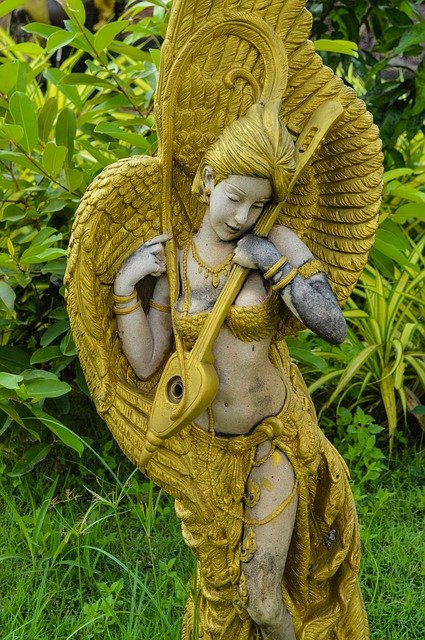Muat turun percuma Angel Sculpture Gold - foto atau gambar percuma untuk diedit dengan editor imej dalam talian GIMP