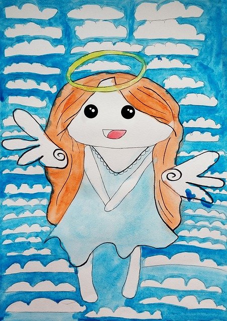 Free download angel wings girl drawing art free picture to be edited with GIMP free online image editor