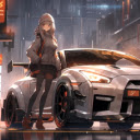 Anime Girl and Sportcar Live Wallpaper  screen for extension Chrome web store in OffiDocs Chromium