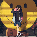 Anime Girl Art Smiley Anime Theme  screen for extension Chrome web store in OffiDocs Chromium