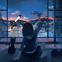 Anime Girl with Cat Bacony Anime Theme  screen for extension Chrome web store in OffiDocs Chromium