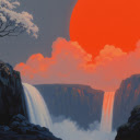 Anime Sunset Waterfall  screen for extension Chrome web store in OffiDocs Chromium