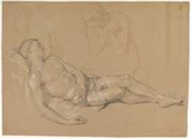 Free download A Nude Woman Kneeling at the side of a Reclining Man (Study for Mary Magdalen Lamenting Christ) free photo or picture to be edited with GIMP online image editor