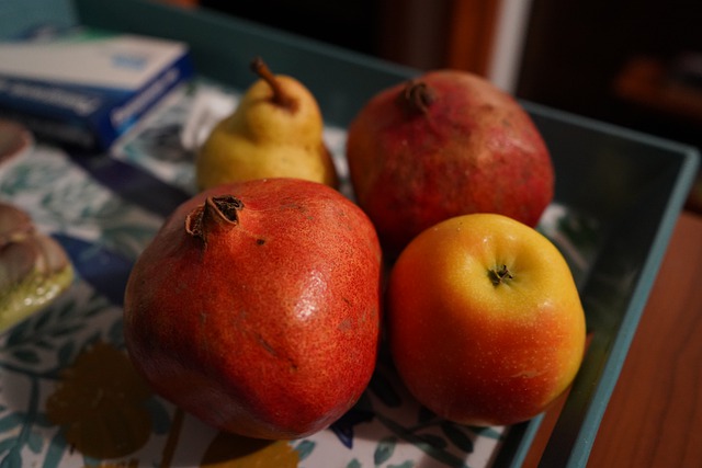 Free download apple pomegranate pear fruits food free picture to be edited with GIMP free online image editor