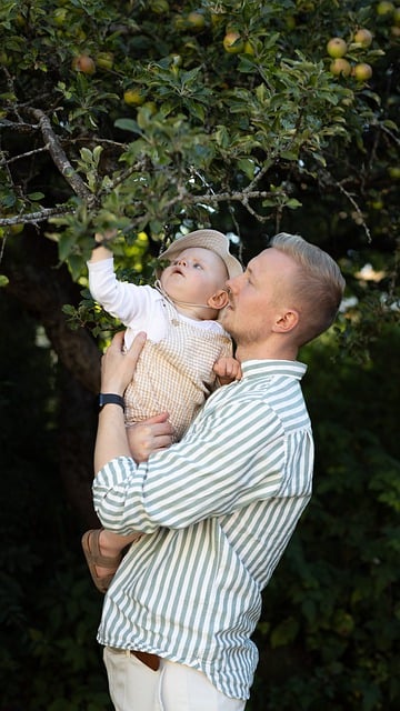 Free download apple trees boy children dad pick free picture to be edited with GIMP free online image editor