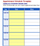 Free download Appointment Schedule Template DOC, XLS or PPT template free to be edited with LibreOffice online or OpenOffice Desktop online