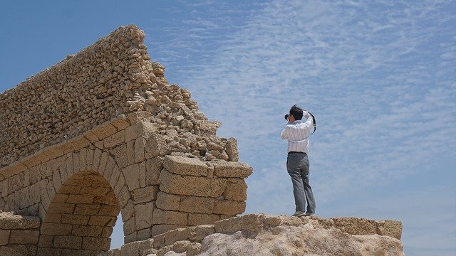 Free download Aqueduct Tourism Caesarea -  free photo or picture to be edited with GIMP online image editor