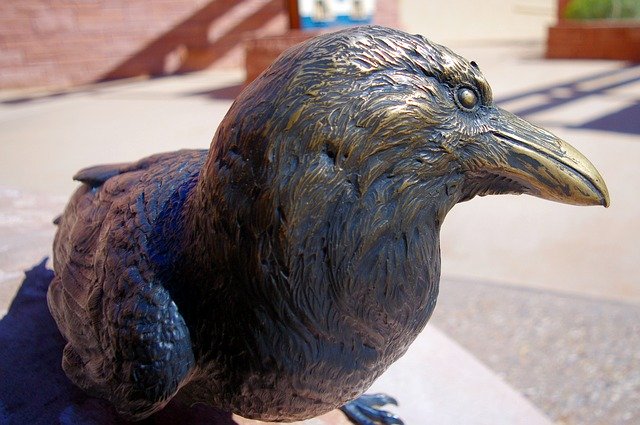 Scarica gratuitamente Arches Bronze Raven Sculpture Bird - foto o immagine gratuita da modificare con l'editor di immagini online GIMP