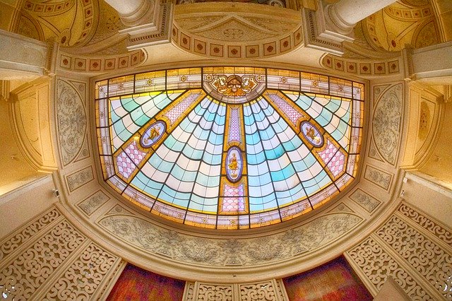 Free download Architecture Ceiling Stained Glass -  free photo or picture to be edited with GIMP online image editor