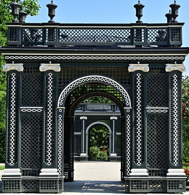 Free download Archway Schönbrunn Palace Symmetry -  free photo or picture to be edited with GIMP online image editor