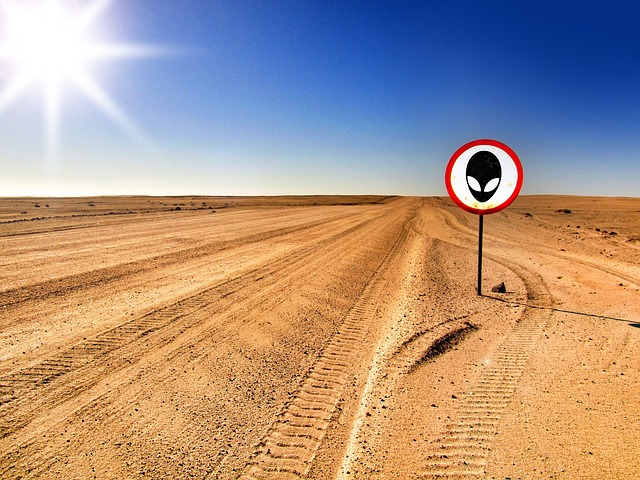 Free download area 51 alien warning desert path free picture to be edited with GIMP free online image editor