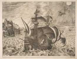 Free download Armed Three-master with Daedalus and Icarus in the Sky from The Sailing Vessels free photo or picture to be edited with GIMP online image editor