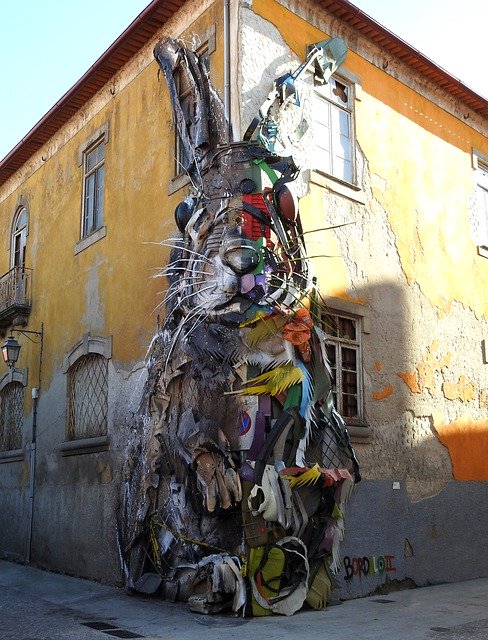 Kostenloser Download Art Recycling Sculpture Street - kostenloses Foto oder Bild zur Bearbeitung mit GIMP Online-Bildbearbeitung