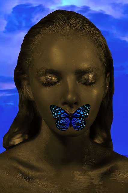 Free download Art Woman Butterfly -  free illustration to be edited with GIMP free online image editor