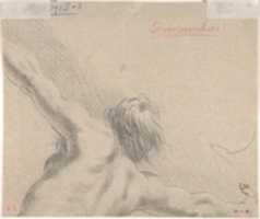 Free download A Saint Healing the Sick (recto); Upper Body of Nude Male with Outstretched Arms, seen from the rear (verso) free photo or picture to be edited with GIMP online image editor