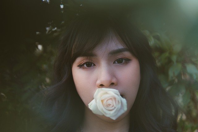 Free download asian woman rose portrait garden free picture to be edited with GIMP free online image editor