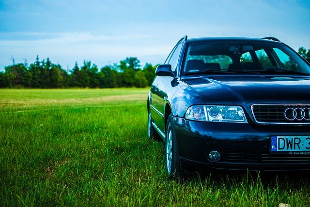 Free download audi a4 meadow car sky grass free picture to be edited with GIMP free online image editor