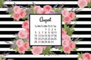 Free download August 2018 Monthly Cycle Calendar free photo or picture to be edited with GIMP online image editor