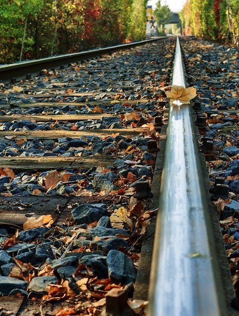 دانلود رایگان Autumn Light The Same Railroad - عکس یا تصویر رایگان قابل ویرایش با ویرایشگر تصویر آنلاین GIMP