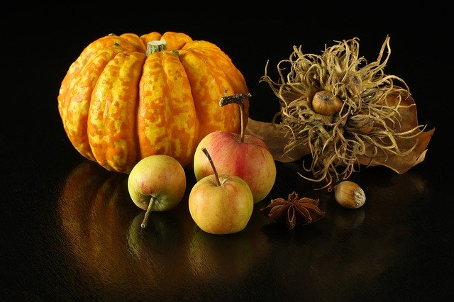 Descarga gratuita Autumn Pumpkin Apples: foto o imagen gratuita para editar con el editor de imágenes en línea GIMP