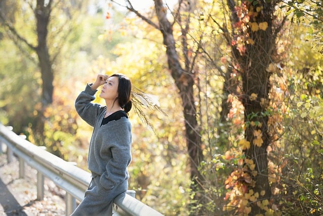 Free download autumn roadside sights woman free picture to be edited with GIMP free online image editor