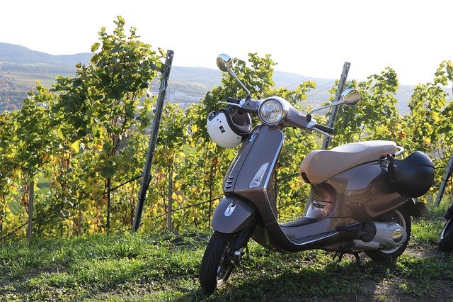 Free download Autumn Vineyards Vespa -  free photo or picture to be edited with GIMP online image editor