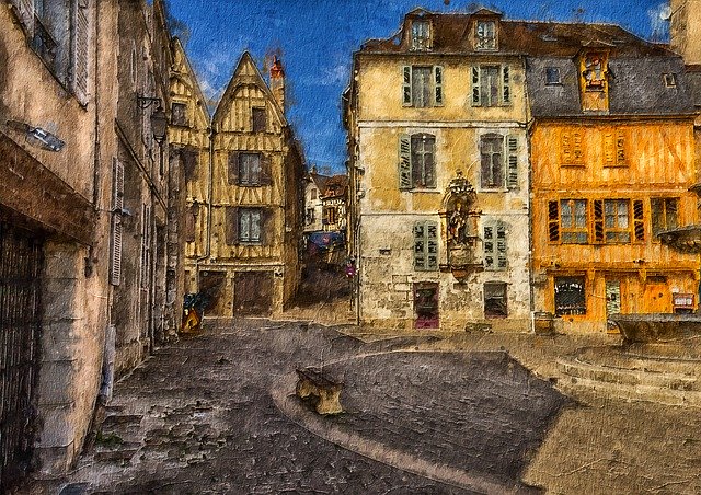 Free download Auxerre City Urban Old -  free illustration to be edited with GIMP free online image editor