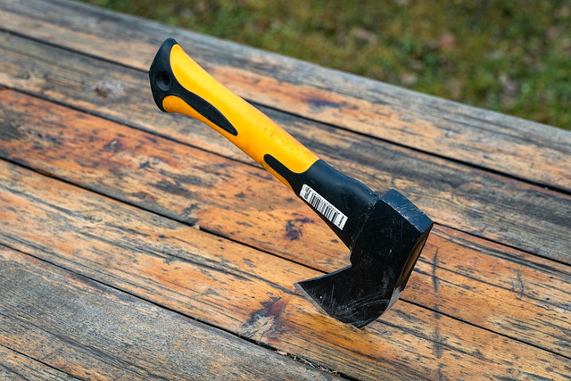 Free download axe table hand tool steel metal free picture to be edited with GIMP free online image editor