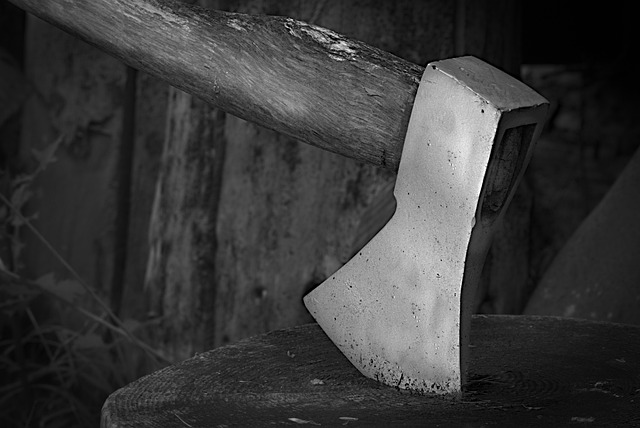 Free download axe wood chop wood black and white free picture to be edited with GIMP free online image editor