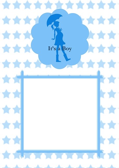 免费下载 Baby Boy Invite - 使用 GIMP 免费在线图像编辑器编辑的免费插图