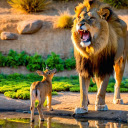 Baby deer and lion  screen for extension Chrome web store in OffiDocs Chromium