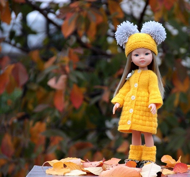 Free download Baby Doll Autumn Toy In The Fall -  free photo or picture to be edited with GIMP online image editor