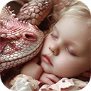 baby sleeping with pink dragon  screen for extension Chrome web store in OffiDocs Chromium