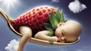 Free picture Baby Strawberry Funny 1366x768 to be edited by GIMP online free image editor by OffiDocs