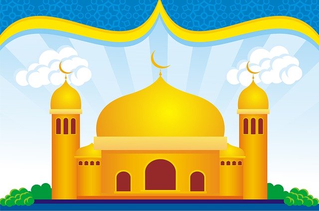 Free download Background The Mosque Blue -  free illustration to be edited with GIMP free online image editor