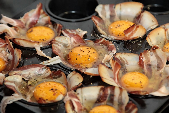 Free download bacon egg cup dish breakfast food free picture to be edited with GIMP free online image editor