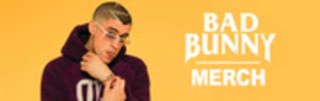 Free download BAD BUNNY MERCH BANNER 1536x 485 free photo or picture to be edited with GIMP online image editor