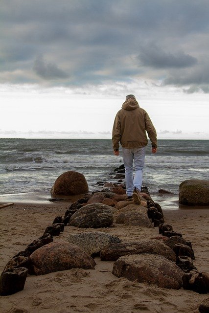 Free download baltic sea man beach coast free picture to be edited with GIMP free online image editor