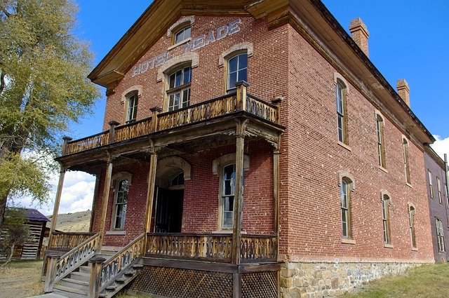 Free download Bannacks Brick Hotel Bannack State -  free photo or picture to be edited with GIMP online image editor