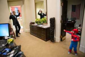 Free download Barack Obama With Spider Man free photo or picture to be edited with GIMP online image editor