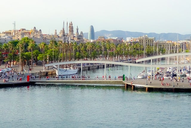 Free download barcelona port bridge city urban free picture to be edited with GIMP free online image editor