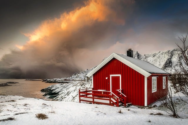 Free download barn snow ice norway lofoten free picture to be edited with GIMP free online image editor