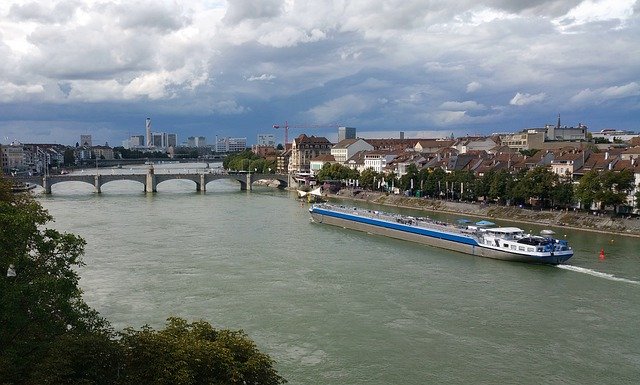 Free download Basel Rhine River -  free photo or picture to be edited with GIMP online image editor