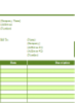 Kostenloser Download Basic Invoice (Grün) DOC-, XLS- oder PPT-Vorlage kostenlos zur Bearbeitung mit LibreOffice online oder OpenOffice Desktop online