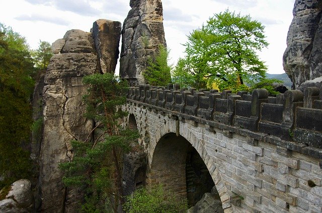 Free download Bastei Bridge Saxony Sand -  free free photo or picture to be edited with GIMP online image editor