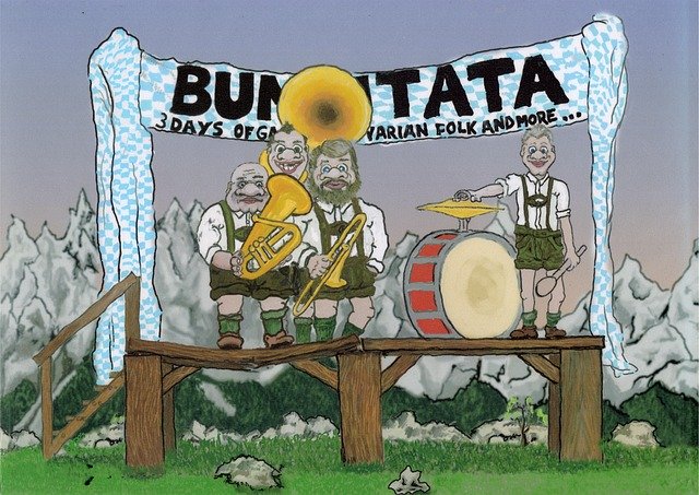 Free download Bavaria Folk Music Tuba -  free illustration to be edited with GIMP free online image editor
