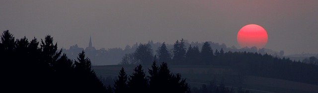 Template Photo Bavarian Forest Sunset Landscape -  for OffiDocs