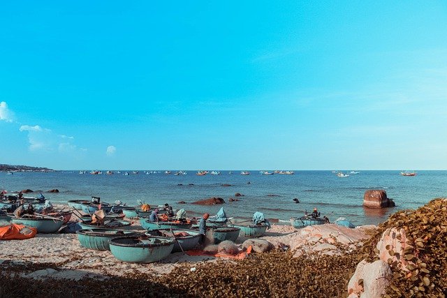 Free download beach boats coast shore seashore free picture to be edited with GIMP free online image editor