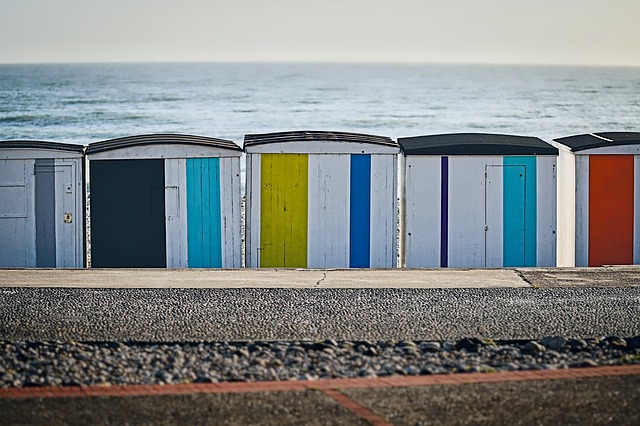 Descărcare gratuită cabine de schimbare a plajei Franța imagine gratuită pentru a fi editată cu editorul de imagini online gratuit GIMP